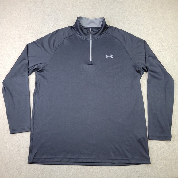 Under Armour Heat Gear 1/4 Zip Pullover Mens XL Black Mock Neck Lightweight - Picture 2 of 9